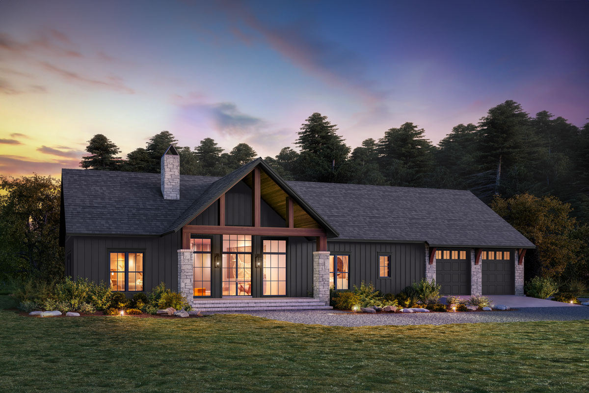 Plan 51966HZ
3-Bed Barndominium-Style House Plan with Vaulted Great Room - 2335 Sq Ft New Plans architectural designs