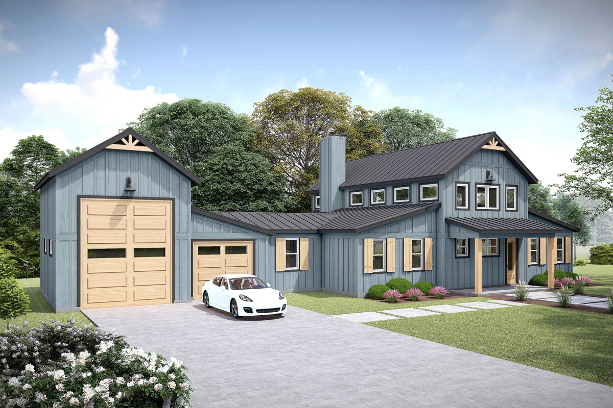 July 2024 Wrap-Up Plan 680399VR
3-Bed Barndominium House Plan with RV Garage - 1952 Sq Ft