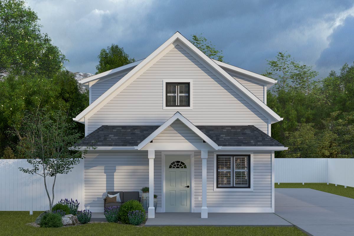 Plan 61549UT
Two-Story Country House Plan with 3 Bedrooms - 1229 Sq Ft