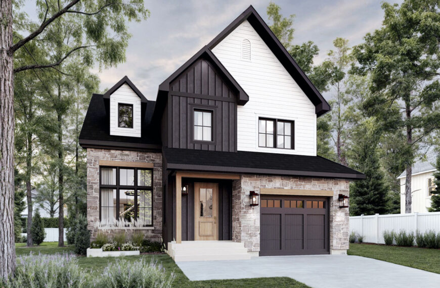 Plan 21070DR Two-Story New American House Plan with 5-Bedrooms and Finished Basement - 2288 Sq Ft