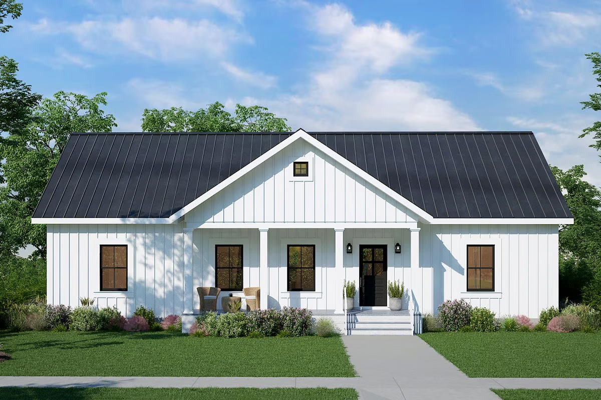 Plan 25033DH
1620 Square Foot 3-Bed Home Plan with Split Bedrooms
house plan