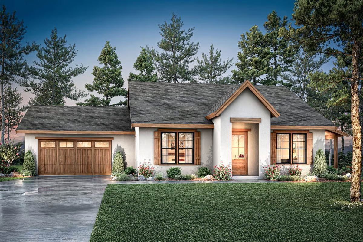 Plan 280223JWD
2 or 3 Bed Mountain Ranch House Plan with Vaulted Great Room - 1755 Sq Ft