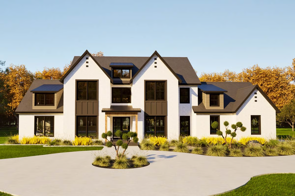Plan 300117FNK
Exclusive
Southern Transitional House Plan with Matching 2-Story Gables - 3005 Sq Ft
