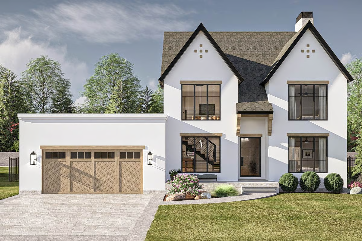 Plan 623513DJ
Two-Story European House Plan with Library and Office Nook - 2691 Sq Ft