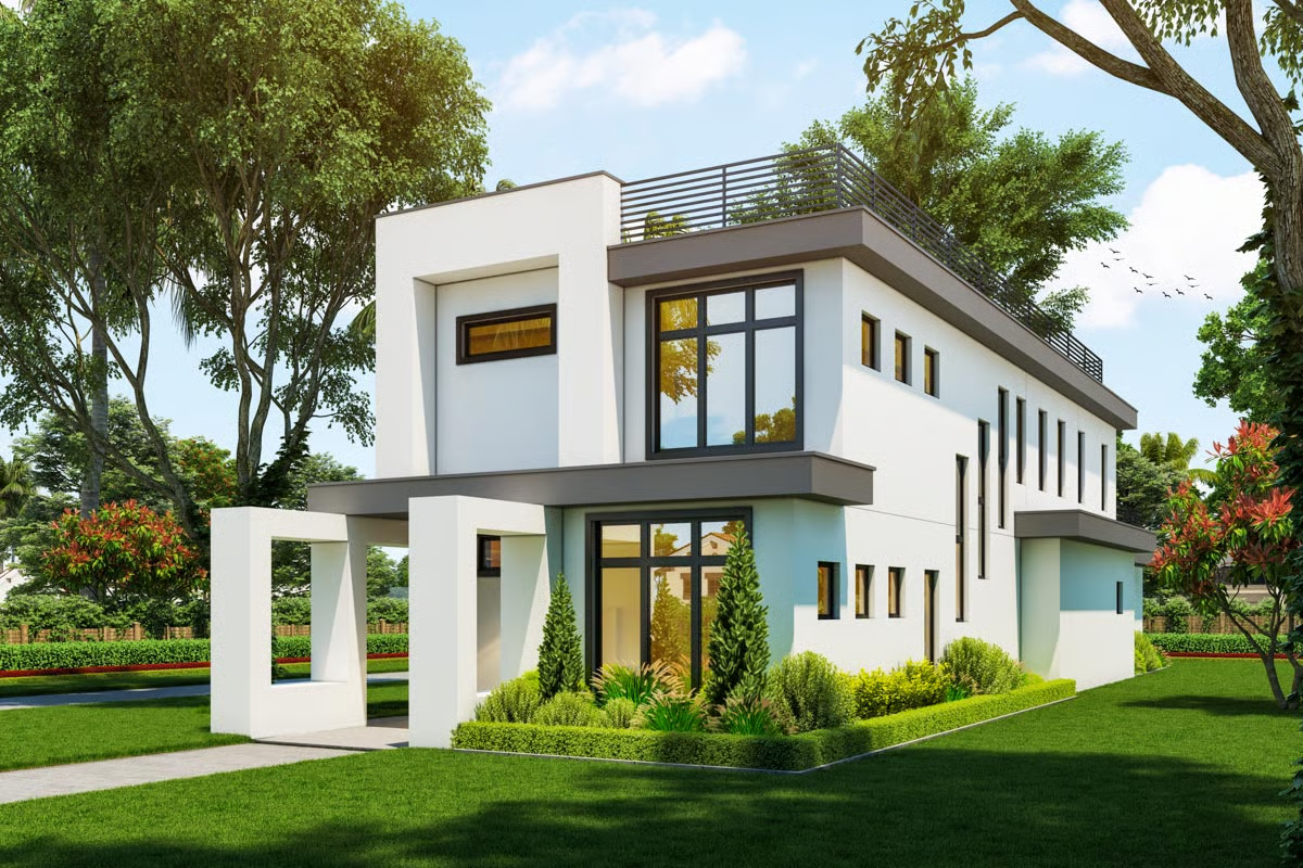 Plan 42027MJ
4-Bed Contemporary House Plan with Rooftop Deck - 3196 Sq Ft