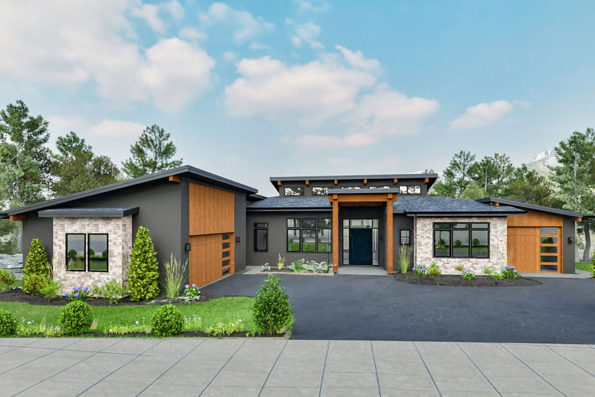 Plan 307700RAD
Exclusive
4-Bed Contemporary Plan with Outdoor Kitchen and Flex Room - 4090 Sq Ft