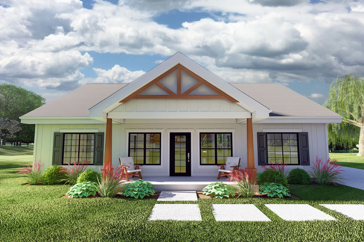 Plan 67833MG
Single-Story Craftsman House Plan with Home Office - 1496 Sq Ft