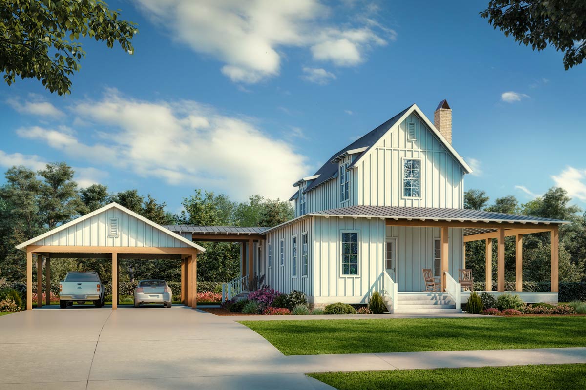 Plan 170000ADS Two-Story Classic Farmhouse Plan with Wrap-Around Porch