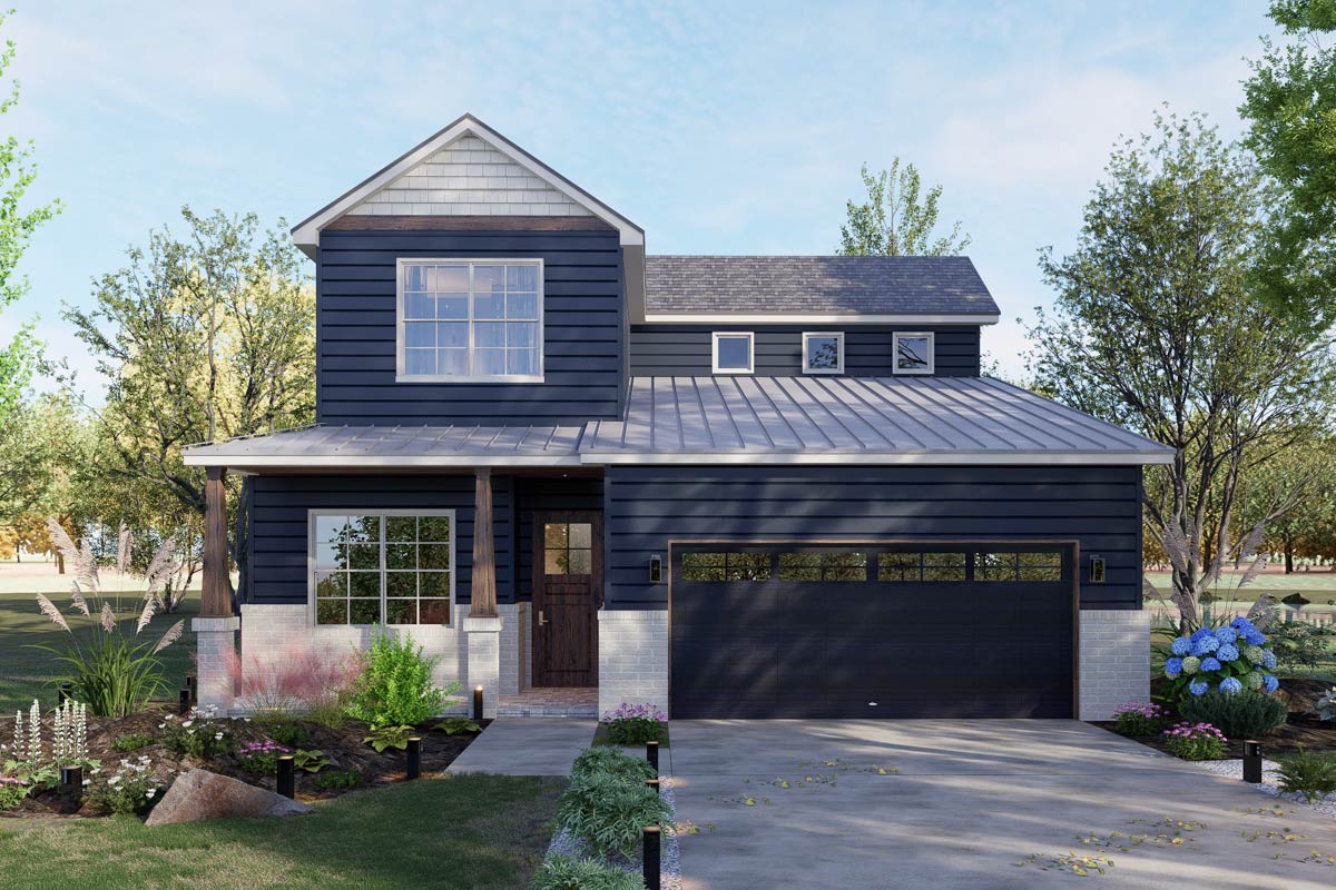 Plan 302000PSK
4-Bedroom Traditional House Plan with Main Level Primary Bed and Loft Upstairs