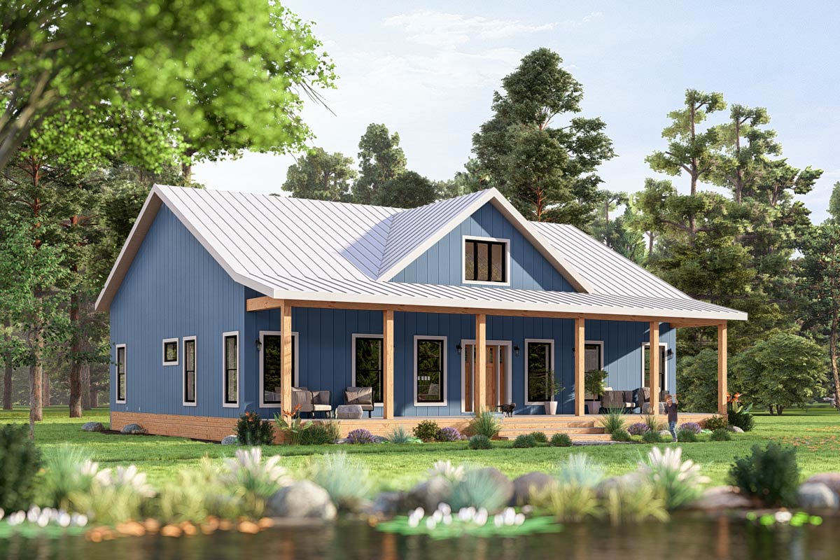 Plan 405007FDC
Charming One-Story Country Cottage with Vaulted Living Space - House Plans